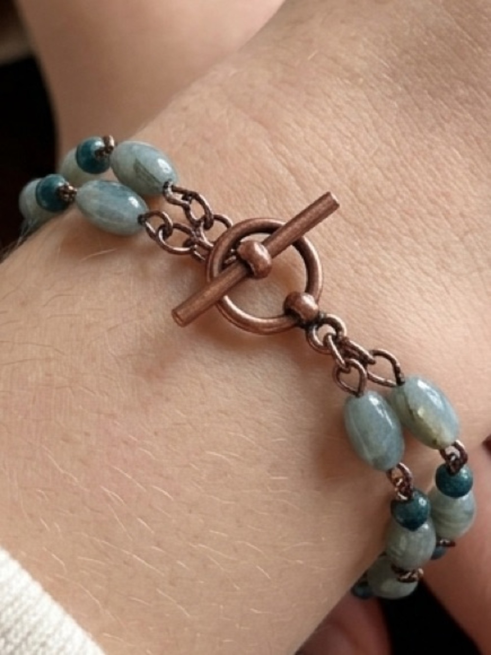SOLD Boho Artisan Double-Strand Stone Bracelet/Anklet